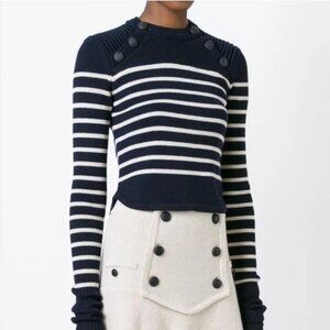Isabel Marant Sweaters Hatfield Striped Wool Sweater Navy FR36
